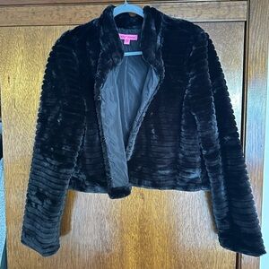 Betsey Johnson Black Teddy Jacket